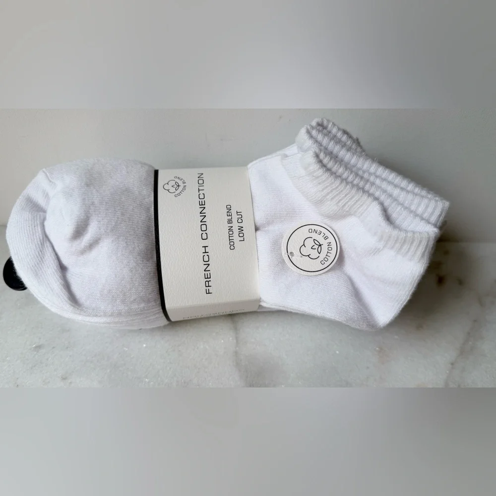 French Connection White Low-Cut Athletic Socks - 10 Pack cotton